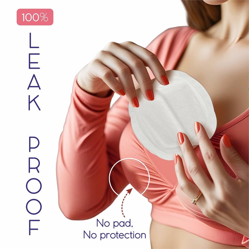 Littloo Ultra Thin Disposable Nursing Breast Pads - 12 Count (Pack of 2) | Super Absorbent, Individually Wrapped, Leak-Proof & Soft | Lightweight, Waterproof & Breathable - Image 5