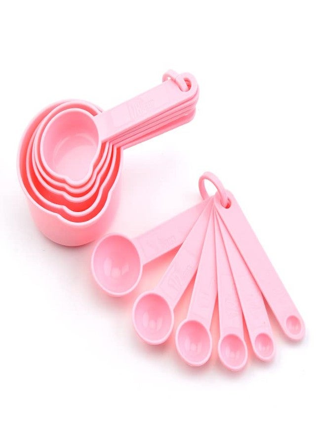 Hotsyang Pink Measuring Cups and Spoons Set, Plastic Measuring Cups and Spoons Set for Baking & Kitchen, Metric & US 5 Measure Cup and 6 Measure Spoon for Kids - Image 3