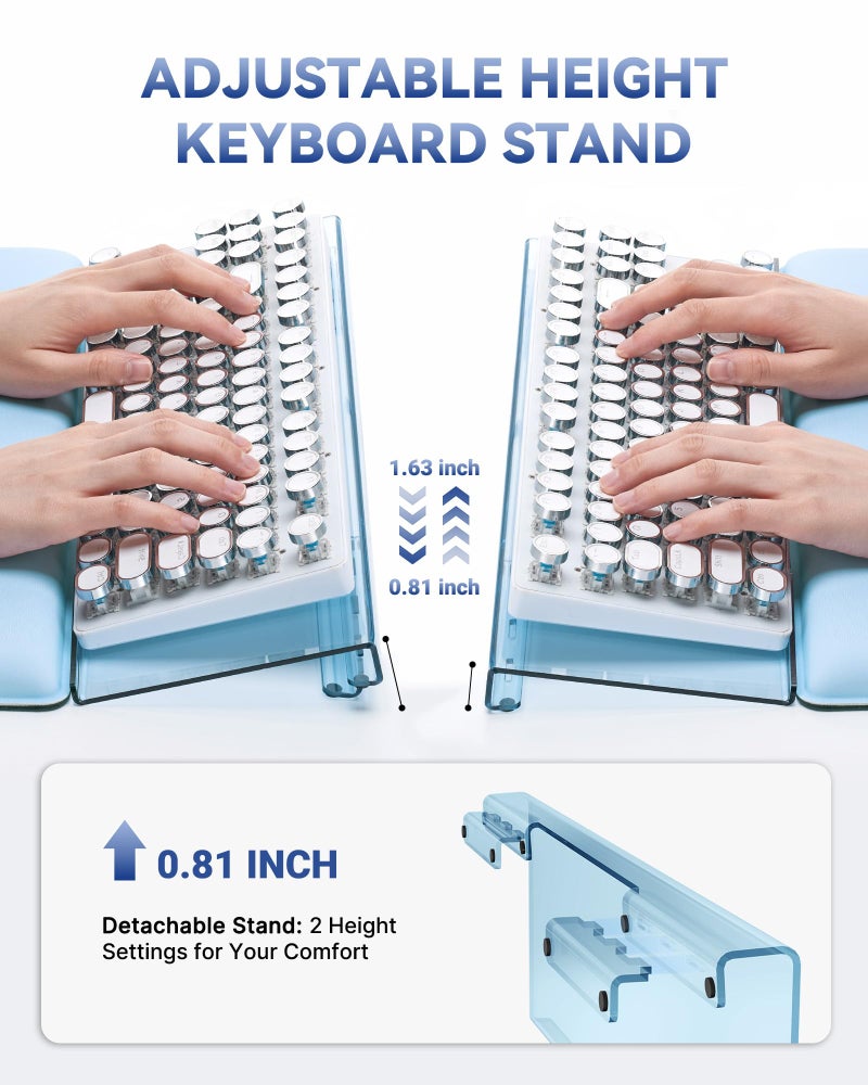 Laborio Computer Keyboard Stand for Desktop, Ergonomic Keyboard Wrist Rest 2-Level Height Adjustment, Non-Slip Key Board Riser Pad for Office, Gaming, and Home Desks - Image 4