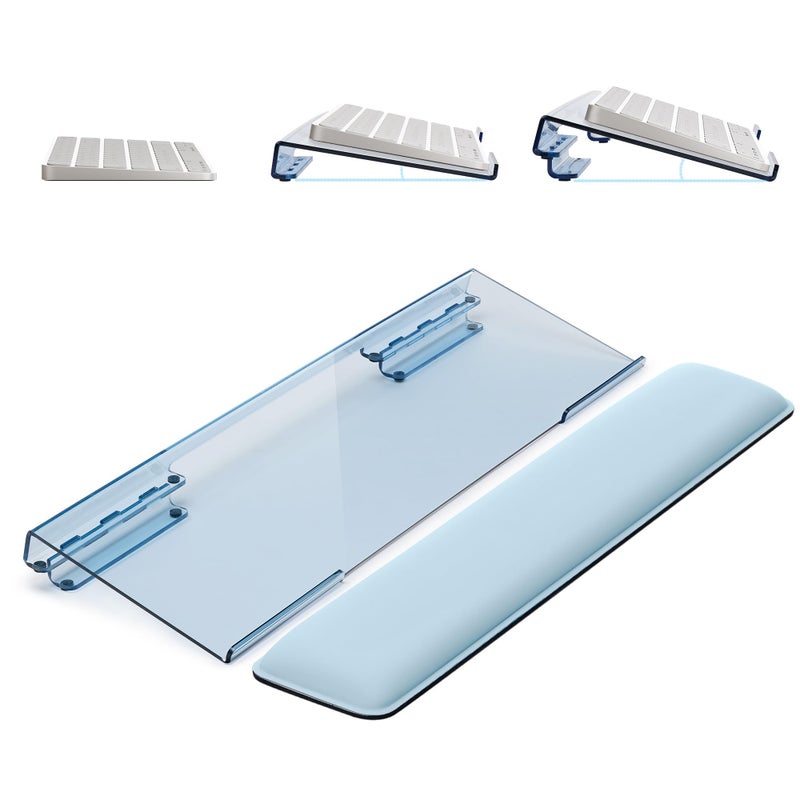 Laborio Computer Keyboard Stand for Desktop, Ergonomic Keyboard Wrist Rest 2-Level Height Adjustment, Non-Slip Key Board Riser Pad for Office, Gaming, and Home Desks - Image 1