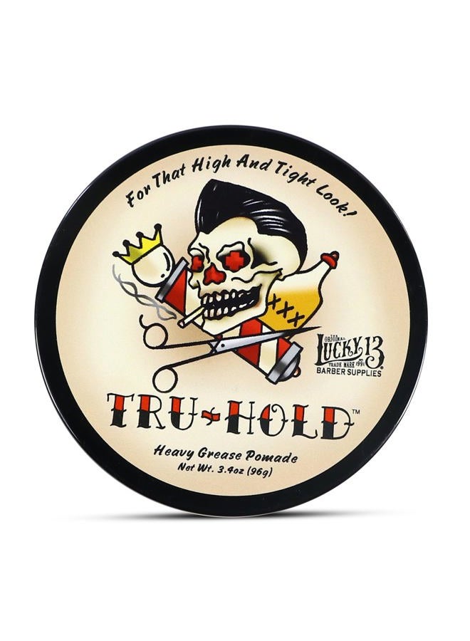 Lucky 13 Tru-Hold Heavy Grease Pomade 3.4oz | Oil Based | Heavy Hold | High Shine - Image 2