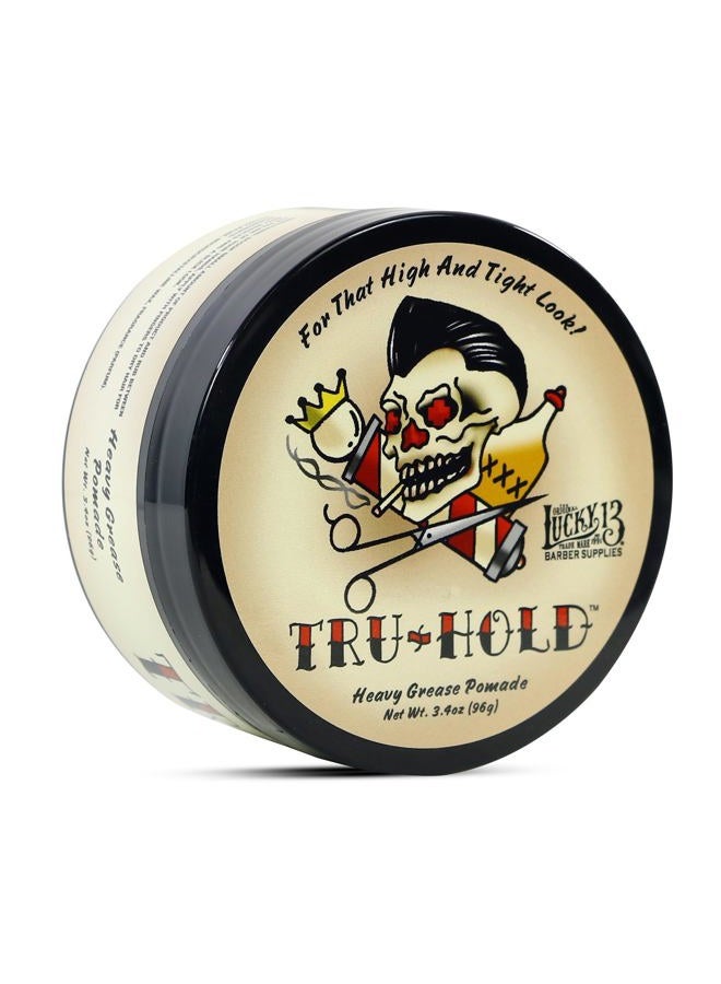 Lucky 13 Tru-Hold Heavy Grease Pomade 3.4oz | Oil Based | Heavy Hold | High Shine - Image 1