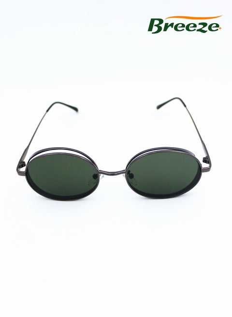 نظارات شمسية عصرية للسيدات للترفيه والحماية من الأشعة فوق البنفسجية بإطار دائري صغير باللون الأخضر