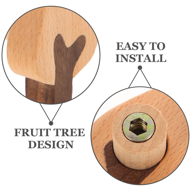 Nordic Style Wooden Strawberry Cabinet Drawer Knobs Pulls Handles For Wardrobe Kitchen - Image 4