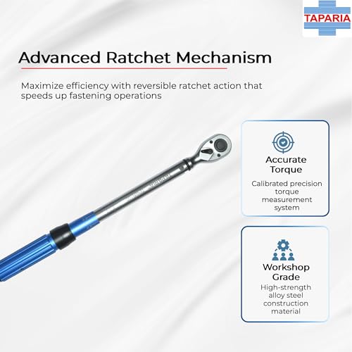 Taparia Torque Wrench Ratchet Type Professional Range - TPWR 100 - Precise Torque Control For Automotive, Industrial & DIY Applications.,Ratchet,Square Drive - Image 4