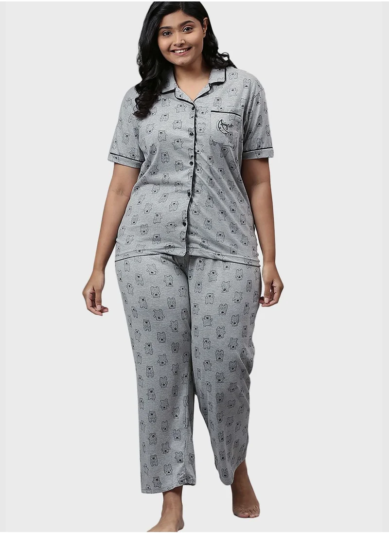 Instafab Plus Printed Pyjama Set