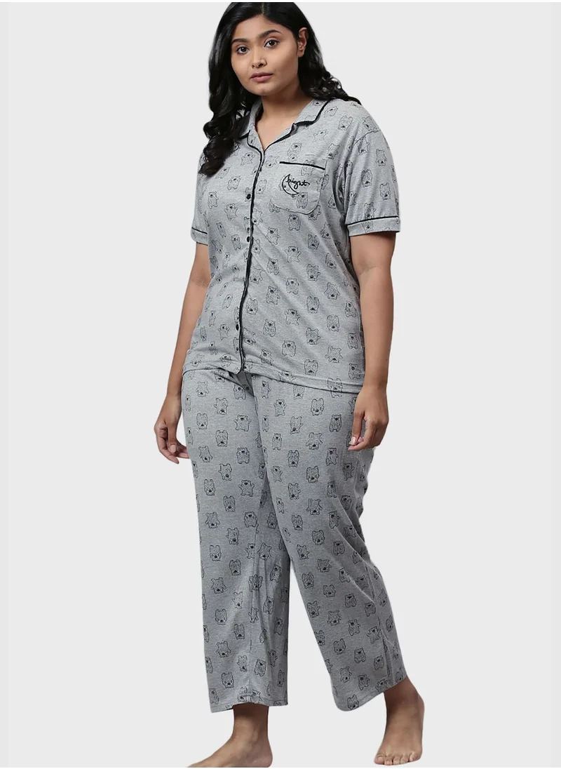 Instafab Plus Printed Pyjama Set