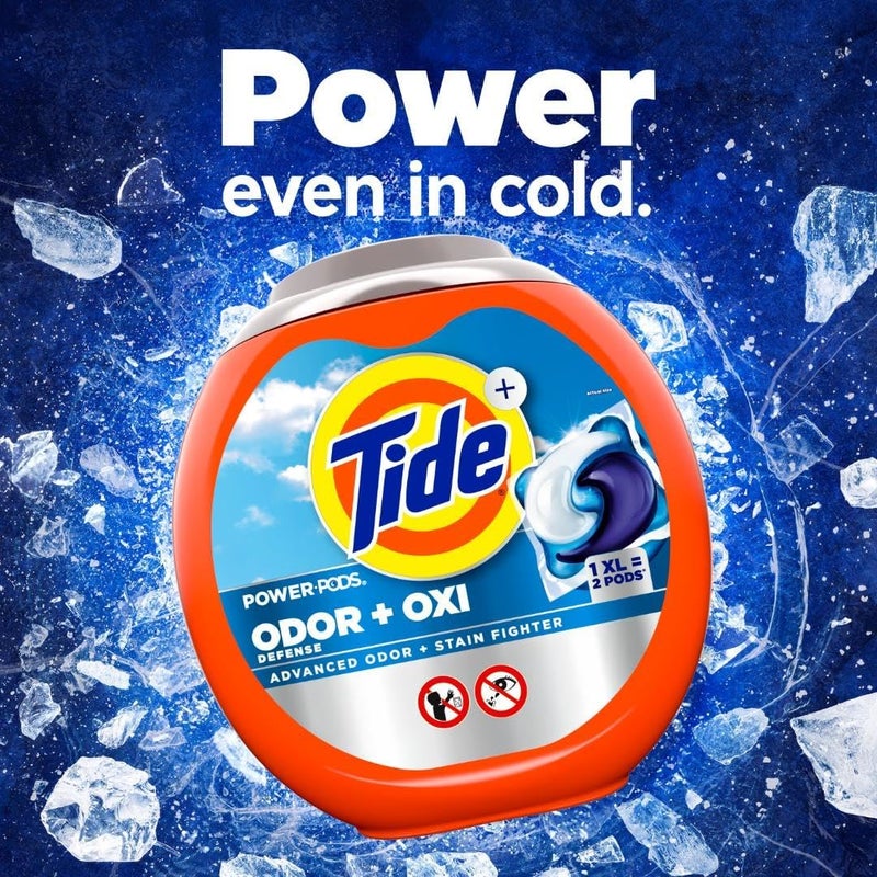 حزم Tide Ultra OXI Power PODS مع مزيلات الروائح، عبوات منظف ملابس، 63 قطعة للأوساخ الظاهرة والخفية - Image 5