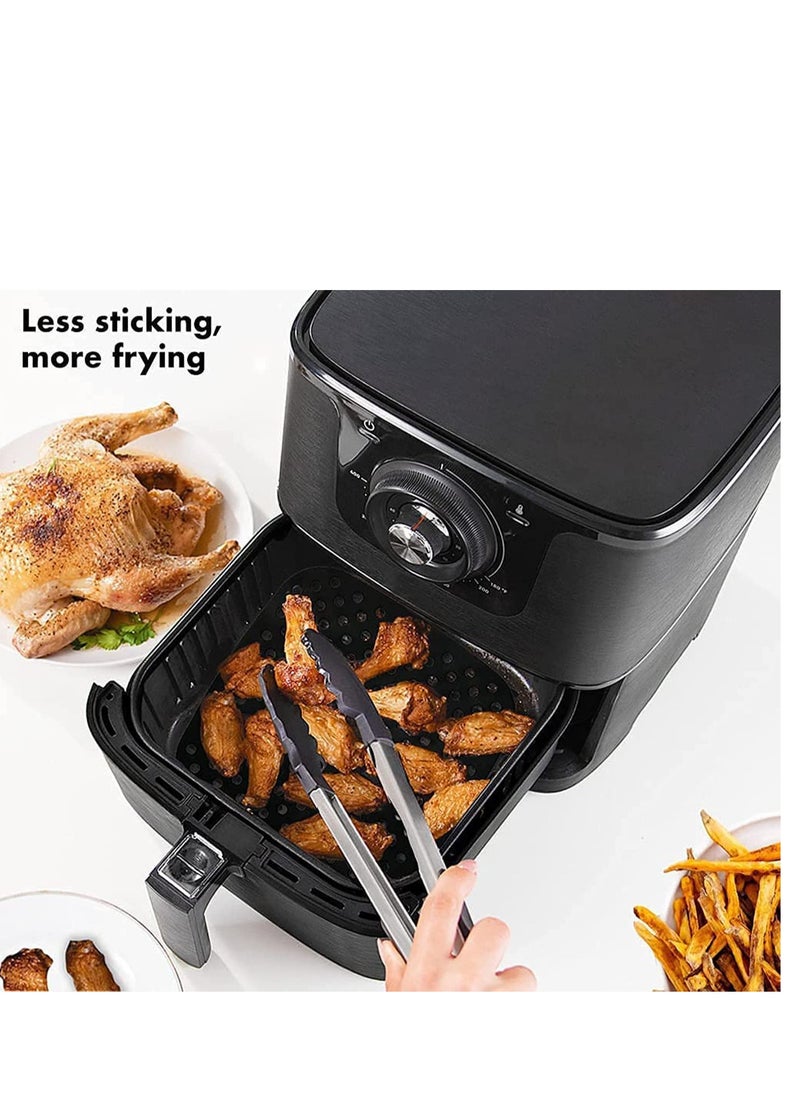Non-Stick Silicone Air Fryer Mats Reusable Fryer Liners ¨C 7.5 Inch Square Accessories for COSORI 3.4 3.7 QT CHEFMAN BELLA PRO and MORE | BPA Free (2-Pack)