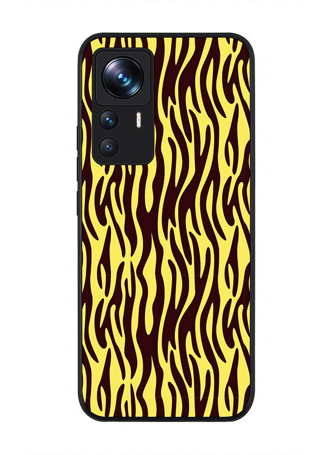 Stylizedd Rugged Black edge case for Xiaomi 12T/12T Pro Slim fit Soft Case Flexible Rubber Edges Anti Drop TPU Gel Thin Cover - Jungle Stripes - Image 1