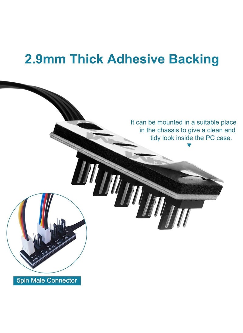 TLAXCA 4-Pin PWM PC Fan Hub كابل إمداد الطاقة من 1 إلى 5 طرق مقسم للكمبيوتر الشخصي للوحة الأم ومروحة تمديد كابل الطاقة لحالة الكمبيوتر ATX 4-Pin و 3-Pin مراوح التبريد  - Image 5