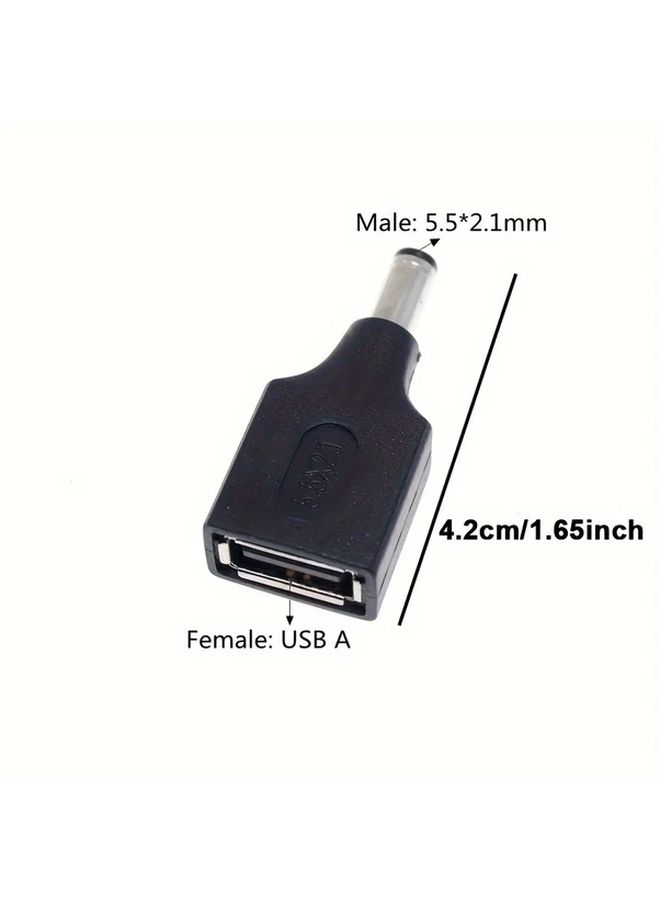 RIJOW USB 2.0 Male To Female DC Power Jack Adapter Multi Size Connector Kit 5.5 2.5mm Universal USB Powered Matte Finish 36V - Image 2