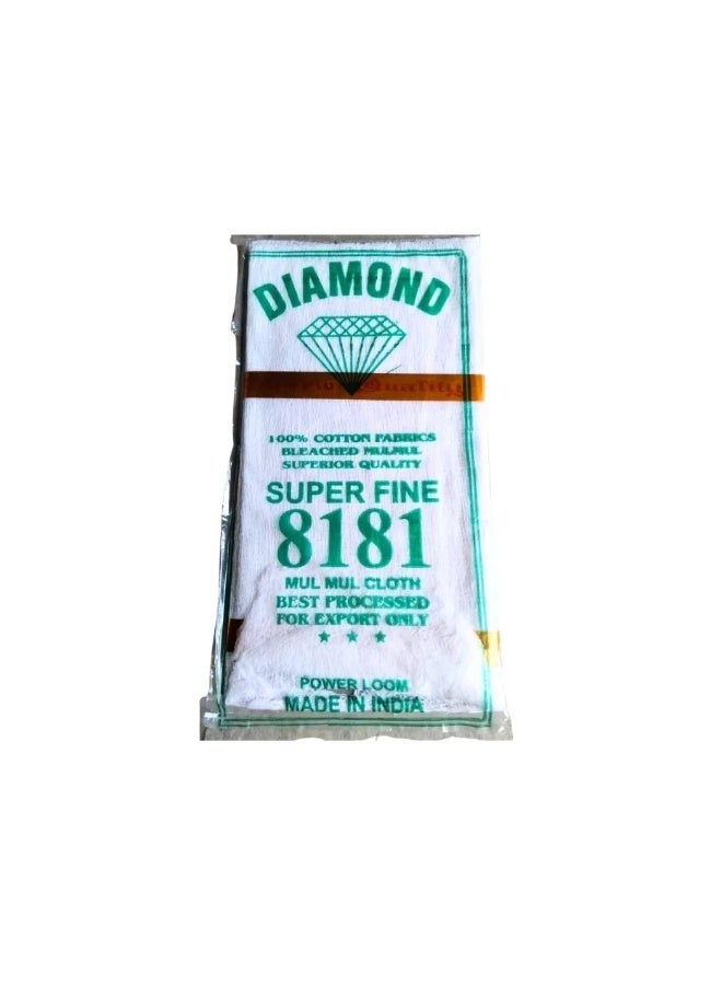 Diamond Pack Of 3 8181 Bleached Mulmul Cotton Cloth, 100% Cotton Super Fine Fabric, Power Loom White Cotton Material, Superior Quality Cloth for Tailoring, Lining, Crafting & General Use - Image 2