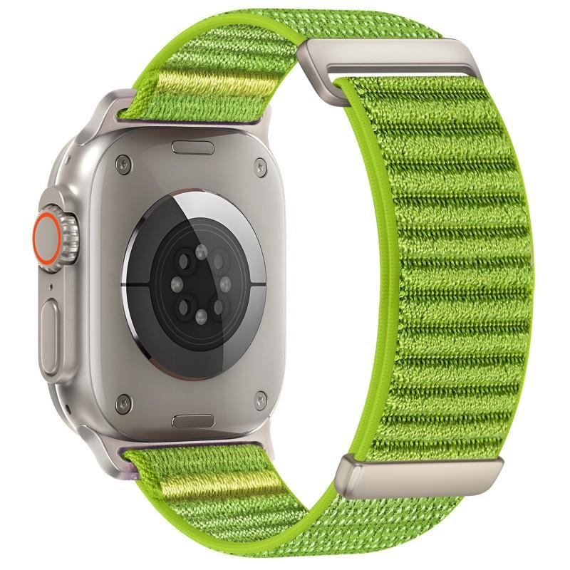 For Apple Watch 42 / 44 / 45 / 46 / 49mm xDfind Two-section Mountain Pattern Nylon Watch Band(Wilderness Green)