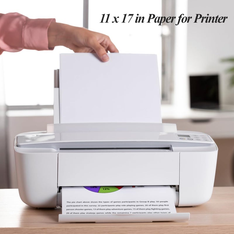 Yaridar 11" x 17" Blank Print Paper, 45Sheets/90Pages Blank Loose-Leaf Paper, Ledger Size Printing in Office, 100gsm Blank Paper - Image 4