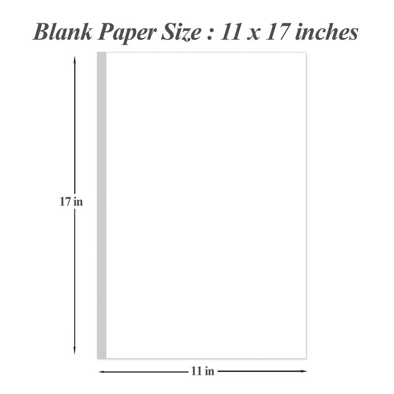 Yaridar 11" x 17" Blank Print Paper, 45Sheets/90Pages Blank Loose-Leaf Paper, Ledger Size Printing in Office, 100gsm Blank Paper - Image 2