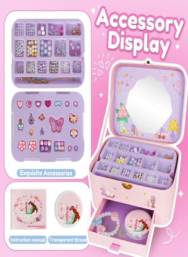 ROOCHKD Bracelet Making Kit, Charm and Breads DIY Necklace Bracelet Jewelry Making and Crafting with Jewelry Box, Girl Toys Party Favors Art Supplies Birthday Exchange Gift for Girls Age 5-12yr - Image 3