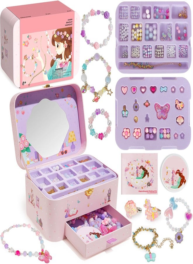 ROOCHKD Bracelet Making Kit, Charm and Breads DIY Necklace Bracelet Jewelry Making and Crafting with Jewelry Box, Girl Toys Party Favors Art Supplies Birthday Exchange Gift for Girls Age 5-12yr - Image 1