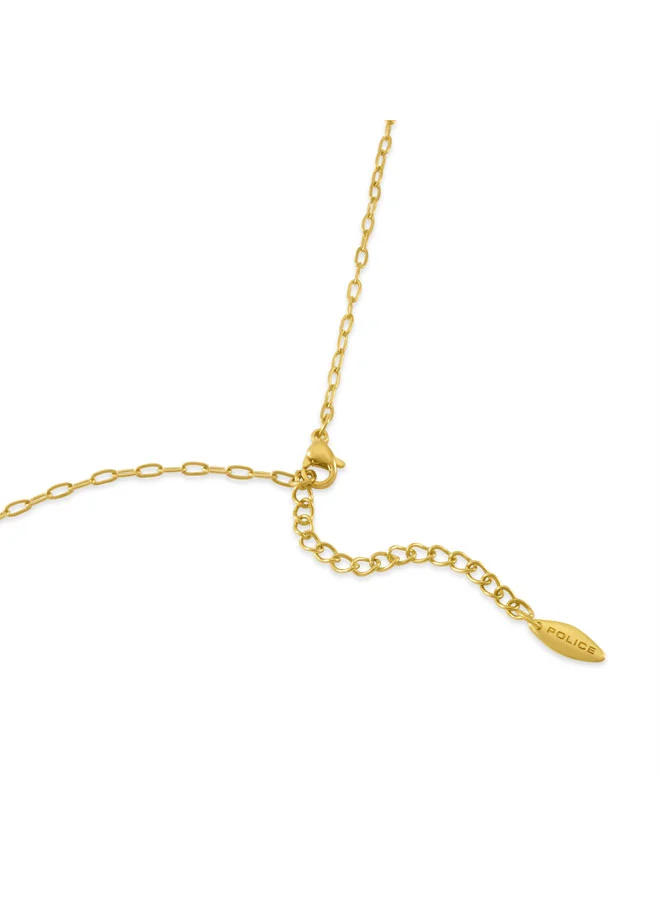 POLICE Sericea Gold Necklace with Floral Pendant for Women