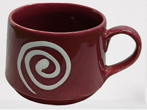 Caffeine Ceramic Handmade Tea Cup Doodle Rustic Brown (Pack of 2) - Image 2