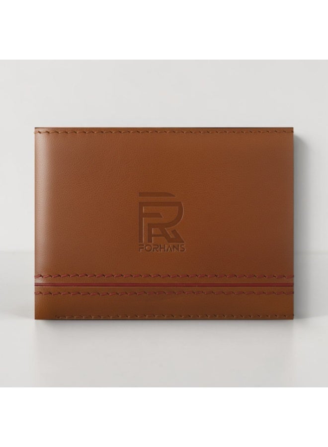 Forhans Brown Leather Master Card Wallet with Red Strape - Image 1
