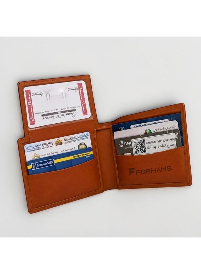 Forhans Brown Leather Master Card Wallet with Red Strape - Image 4