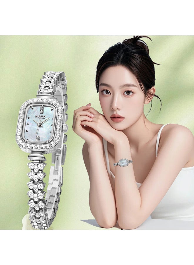 Fairwhale Xiaolongnv Series Ladies' Silver Diamond-set Temperament Watch, Gift For Girlfriend, National Watch Fw-3010 - Image 2