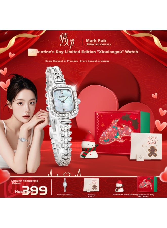 Fairwhale Xiaolongnv Series Ladies' Silver Diamond-set Temperament Watch, Gift For Girlfriend, National Watch Fw-3010 - Image 1