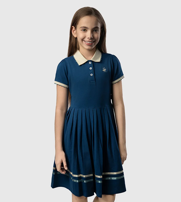 بيفرلي هيلز بولو كلوب Bhpc Kids Navy Blue Mid Dress