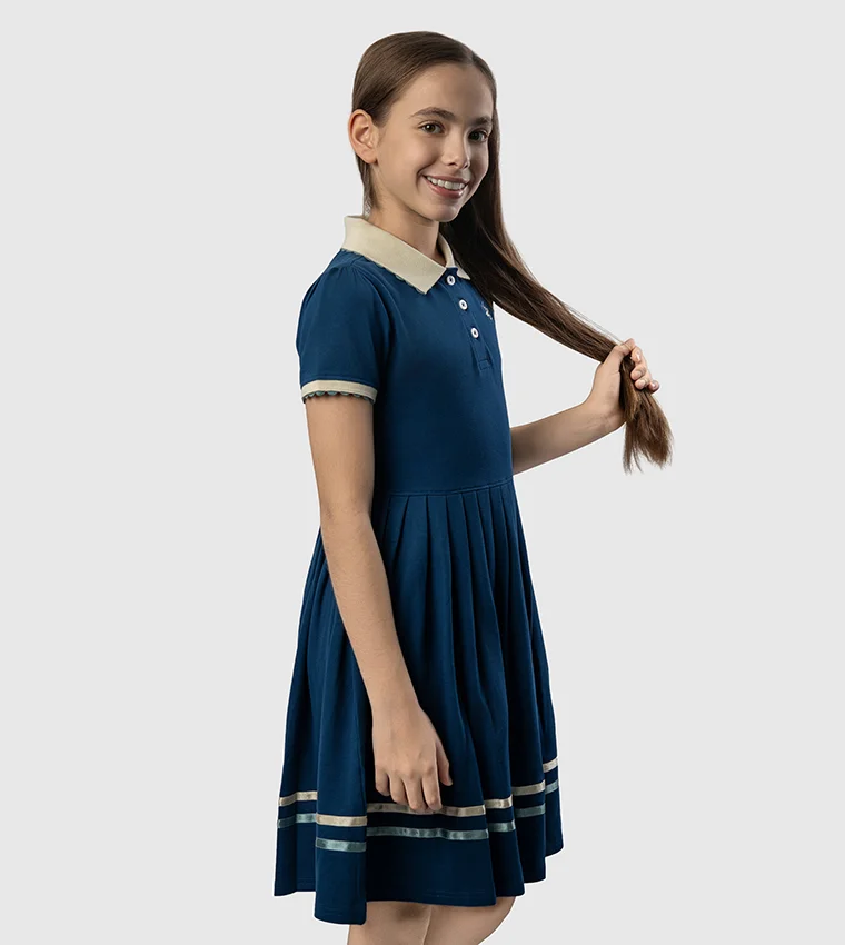 بيفرلي هيلز بولو كلوب Bhpc Kids Navy Blue Mid Dress