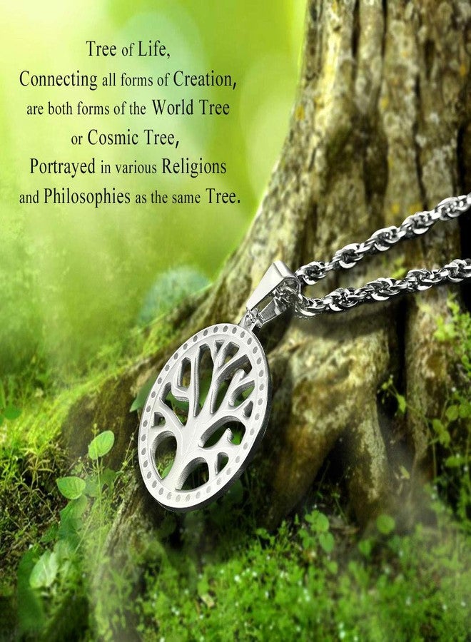 PROSTEEL Stainless Steel Tree of Life Necklace Family Tree Necklace Tree of Life Pendant Family Tree Pendant Tree of Life Charms - Image 2
