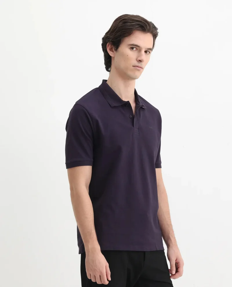 Rare Rabbit Men's Button Closure Plain Polo