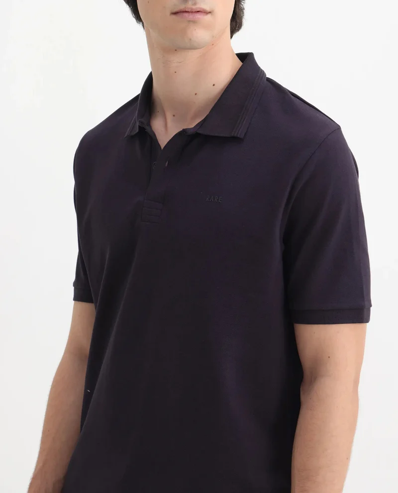 Rare Rabbit Men's Button Closure Plain Polo