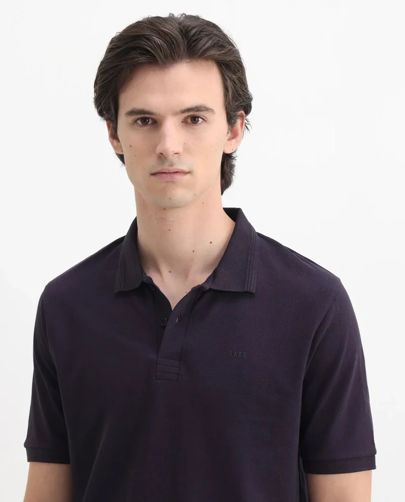 Rare Rabbit Men's Button Closure Plain Polo