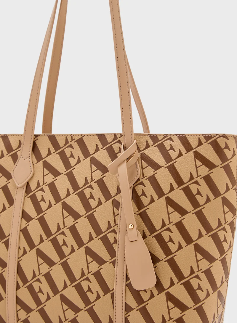 ELLA Monogram Embossed Tote Bag