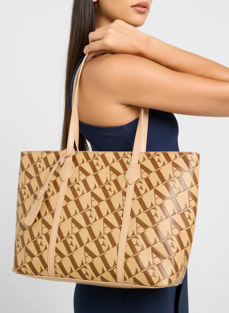 ELLA Monogram Embossed Tote Bag