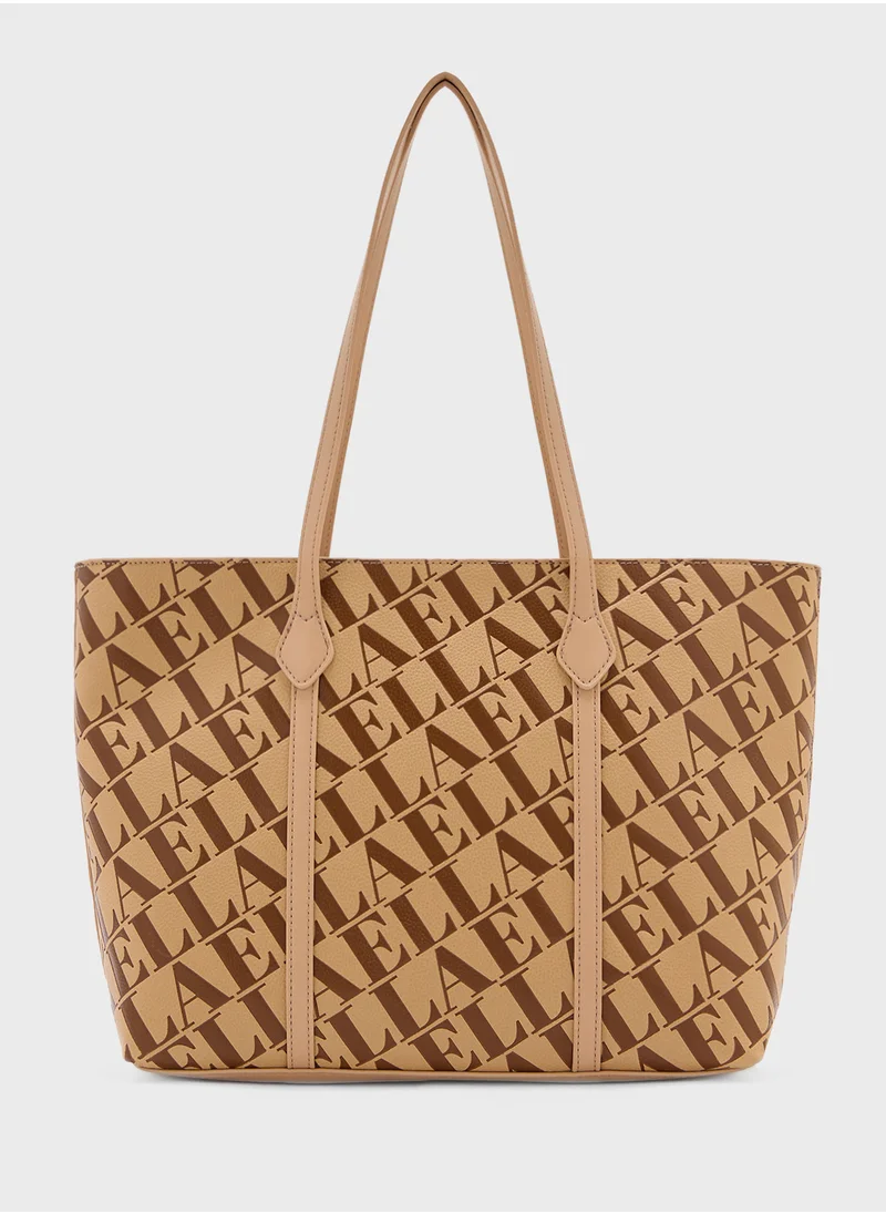 ELLA Monogram Embossed Tote Bag