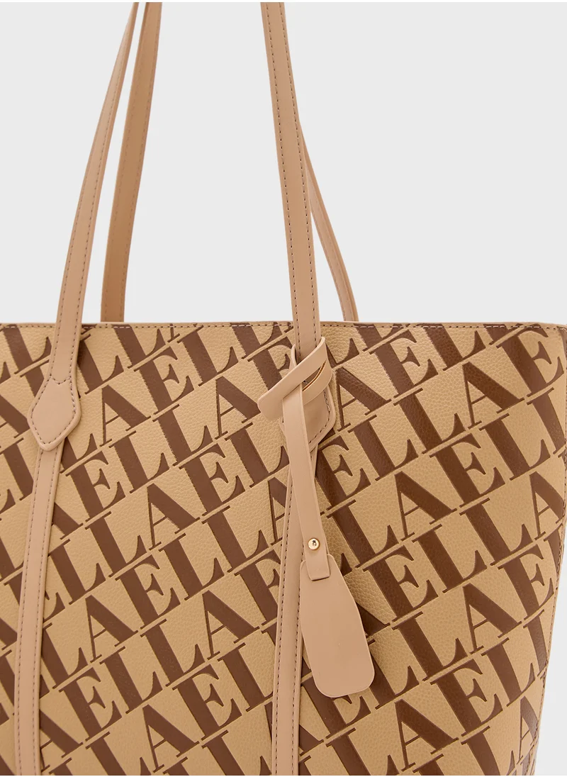ELLA Monogram Embossed Tote Bag