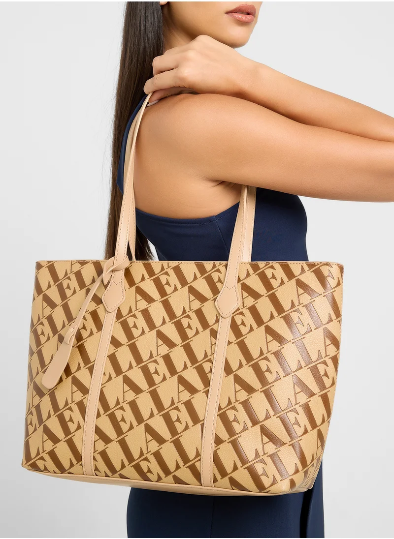 ELLA Monogram Embossed Tote Bag