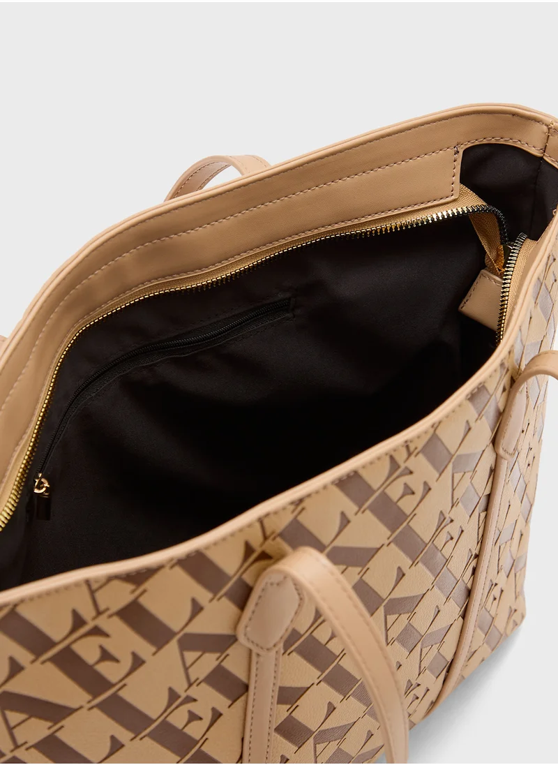 ELLA Monogram Embossed Tote Bag