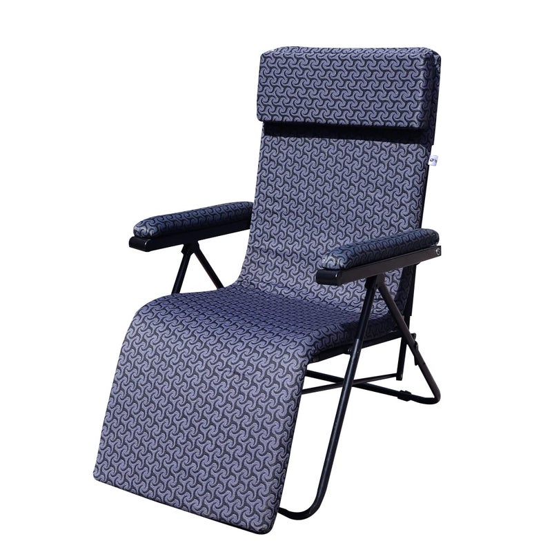 Spacecrafts Stainless Steel Recliner Folding Easy Chair 5 Adjustable Postions Portable And Space Saving Easy Chair For Home Relax Grey - Image 3