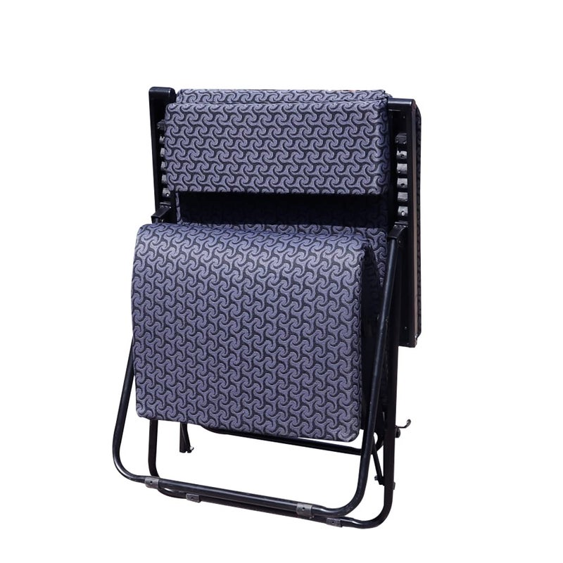 Spacecrafts Stainless Steel Recliner Folding Easy Chair 5 Adjustable Postions Portable And Space Saving Easy Chair For Home Relax Grey - Image 5