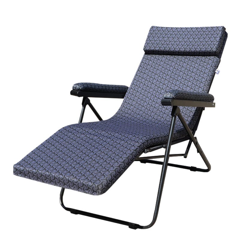 Spacecrafts Stainless Steel Recliner Folding Easy Chair 5 Adjustable Postions Portable And Space Saving Easy Chair For Home Relax Grey - Image 1