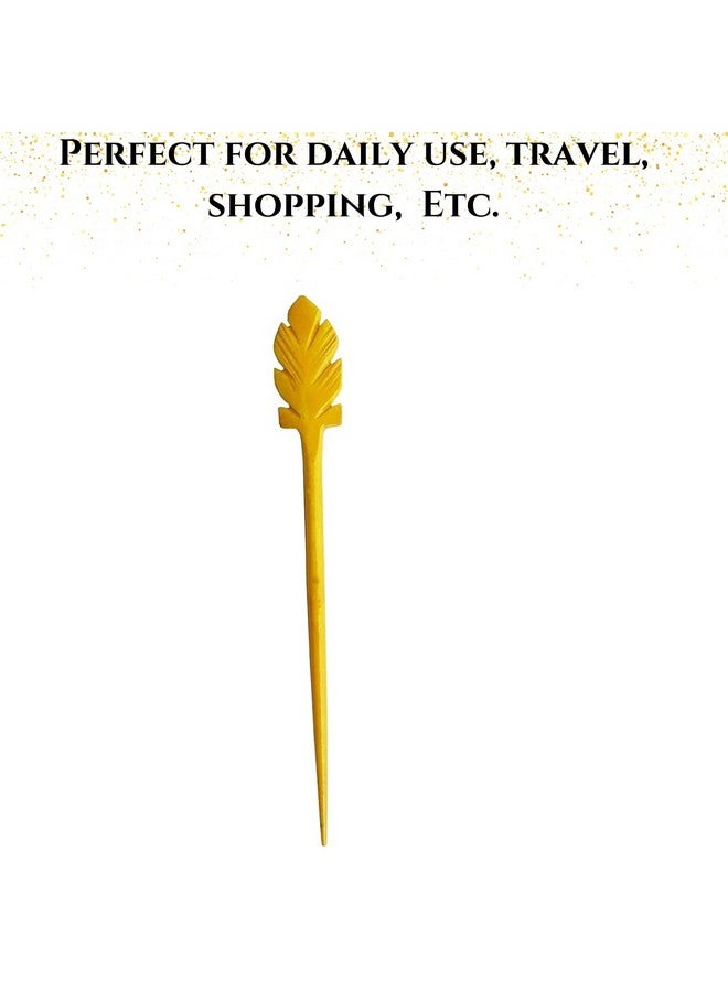 Salvus App SOLUTIONS Marble Handmade Yellow Hair Stick/Juda Pin for Women & Girls (1.3x15 cm). - Image 4