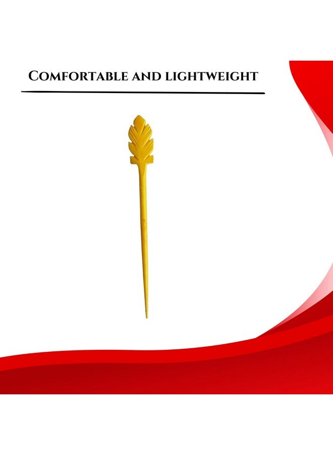 Salvus App SOLUTIONS Marble Handmade Yellow Hair Stick/Juda Pin for Women & Girls (1.3x15 cm). - Image 5