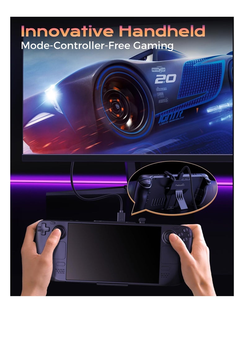 Excefore Upgrade Docking Station for Steam Deck, 4-in-1 Portable 4K 60Hz Stand Design Docking Station, Docking Station with 2 USB-A3.0, PD-in 100W Max, Display Travel Dock for Steam Deck, Black - Image 3