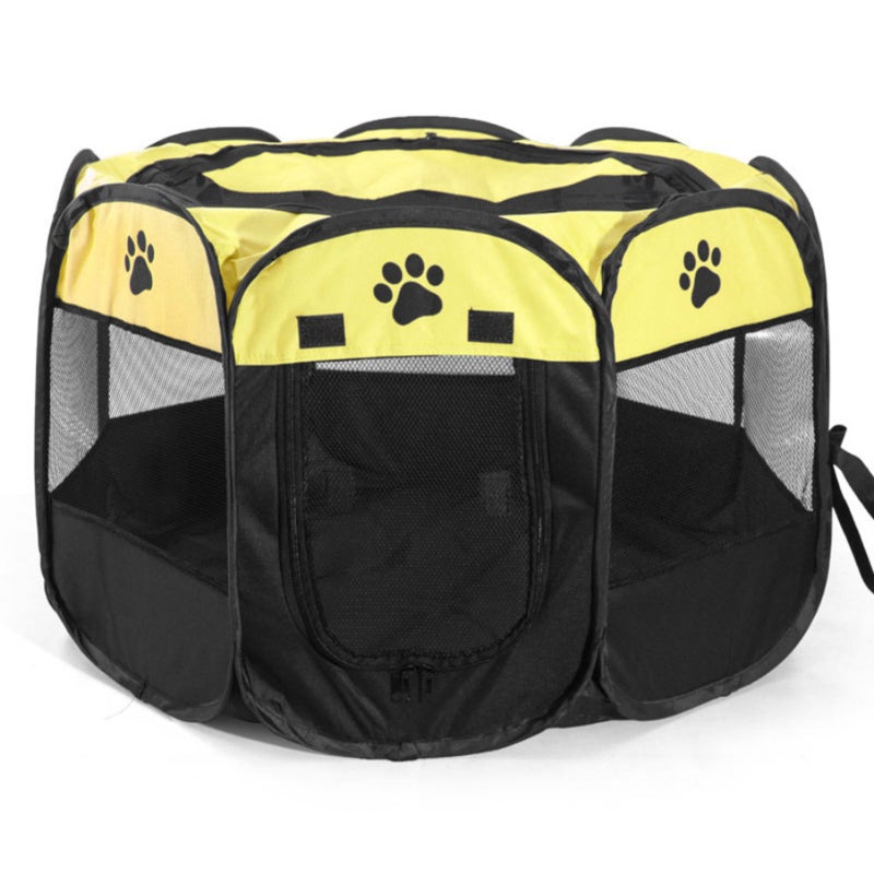 Portable Playpen 600D Heavy-Duty Oxford Cloth Waterproof Scratch-Resistant - Foldable Pop-Up Play Yard With Double Zipper Door For Outdoor Use - Image 1