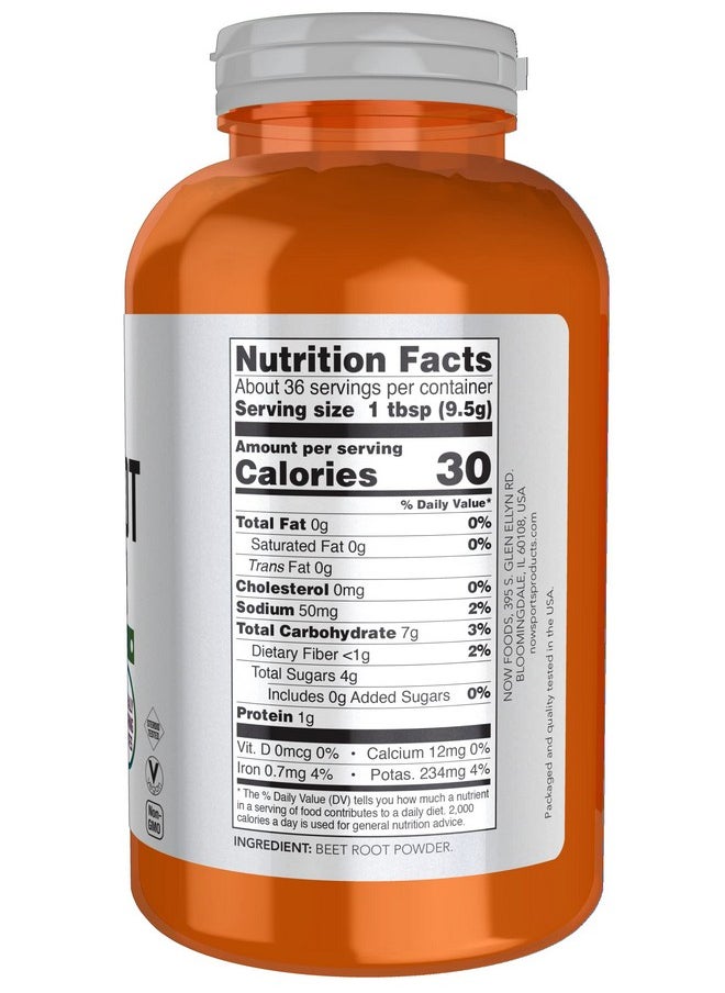 now - Sports Nutrition Beet Root Powder Super Food With Naturally Occurring Nitrates 12Ounce - Image 1