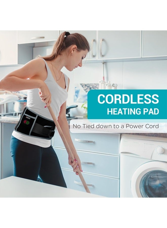Comfytemp Cordless Heating Pad with Massager for Back Pain Relief, Portable Lower Back Massager FSA HSA Eligible, Fathers Day Dad Gifts for Mom, Wearable Heating Pads for Cramps with 3 Heat, Auto-Off - Image 2