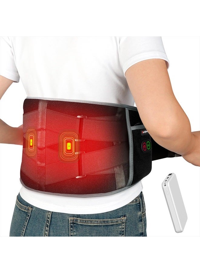 Comfytemp Cordless Heating Pad with Massager for Back Pain Relief, Portable Lower Back Massager FSA HSA Eligible, Fathers Day Dad Gifts for Mom, Wearable Heating Pads for Cramps with 3 Heat, Auto-Off - Image 1